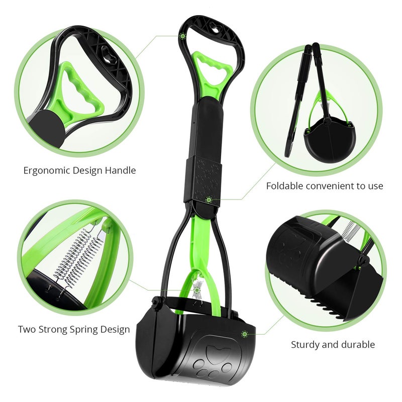 PPOGOO Non-Breakable Pet Pooper Scooper for Dogs and Cats with Long Handle High Strength Material and Durable Spring for Easy Grass and Gravel Pick Up - Image 2